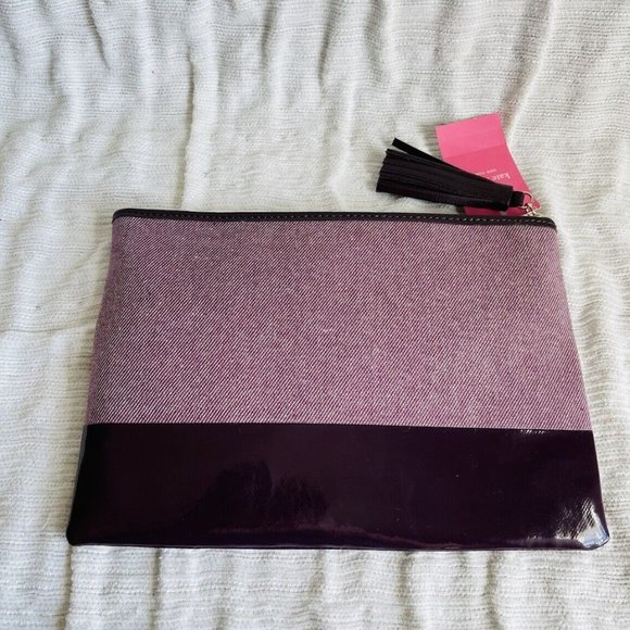 NWT Kate Spade Ash Street Deep Plum Large Tassel Clutch WLRU5328 - Picture 4 of 6